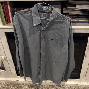 Cinch Men's Black & White Checkered Button Down Shirt